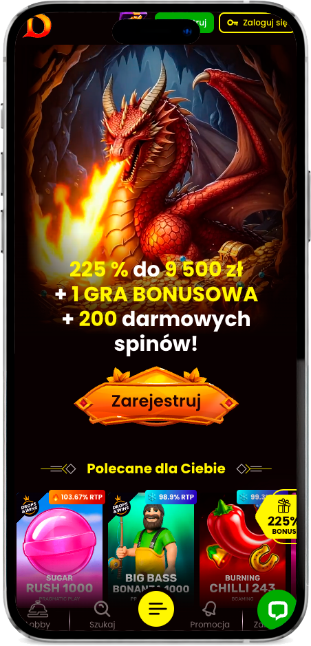 Aplikacja Dragonslot Casino Polska na telefonie iPhone